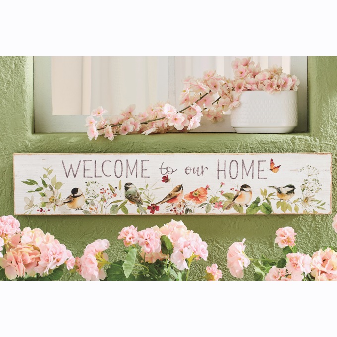 Bird Welcome Sign, White, large