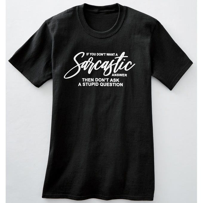 Sarcastic Answer Novelty T-Shirt, , large