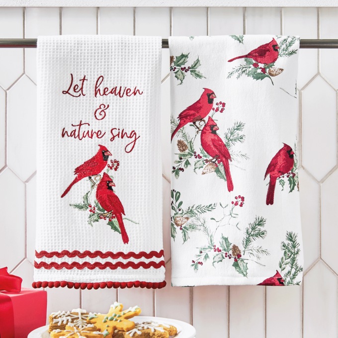 Set of 2 Seasonal Kitchen Towels, , large