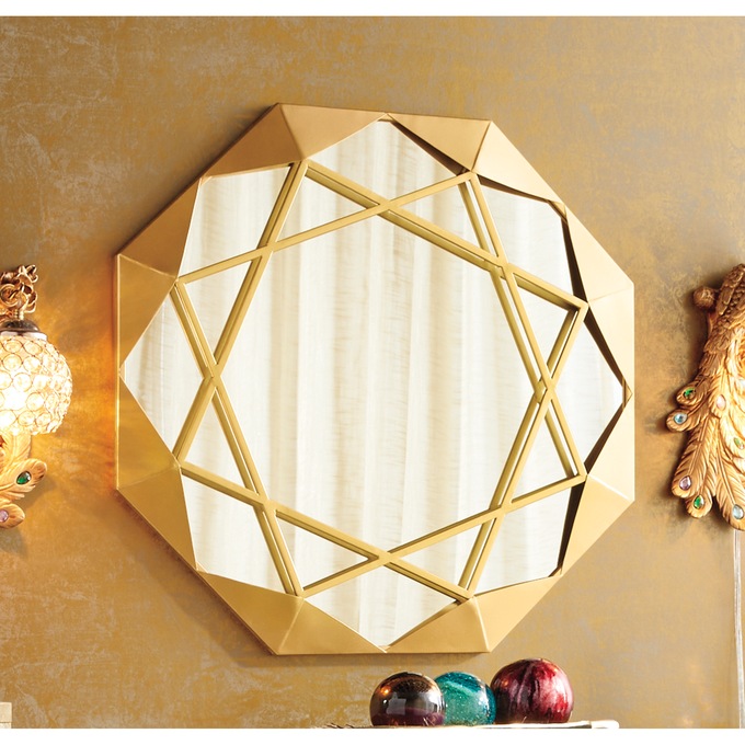 Golden Star Wall Mirror, , large