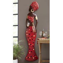 Tall African Lady Wine Holder, , large