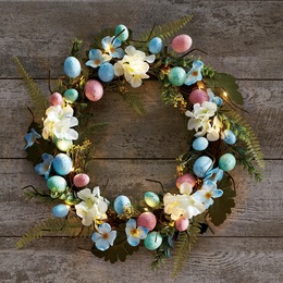 Lit Easter Wreath, , large