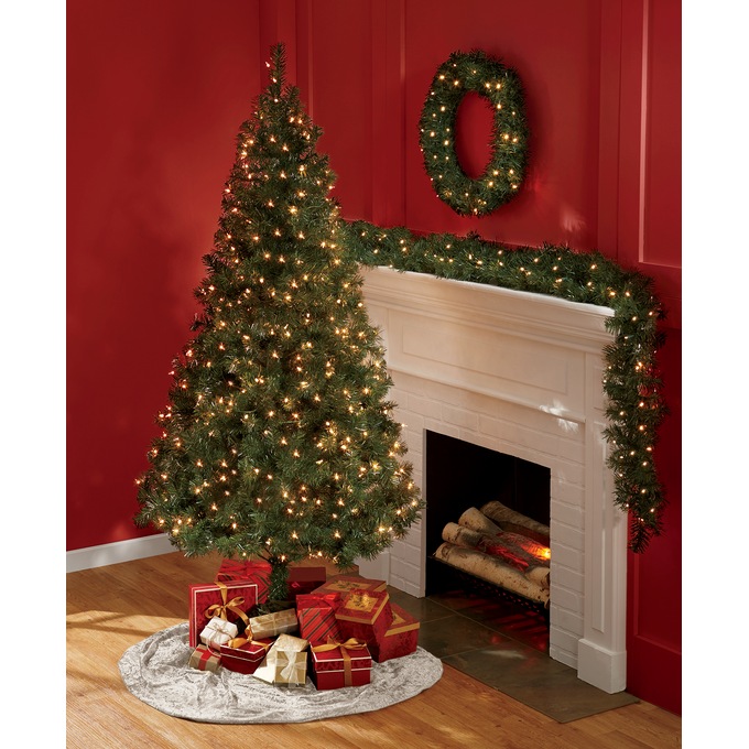 3-Piece Prelit Tree, Wreath and Garland Set, , large