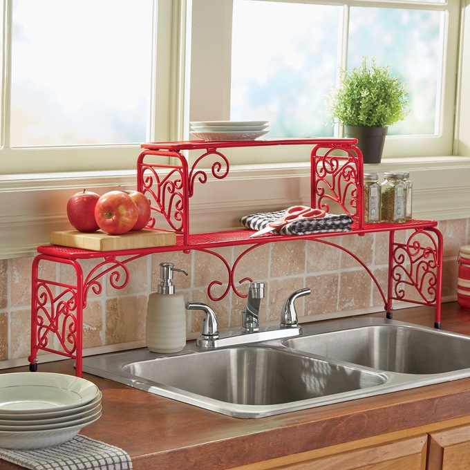 2-Tier Scroll Sink Shelf, , large