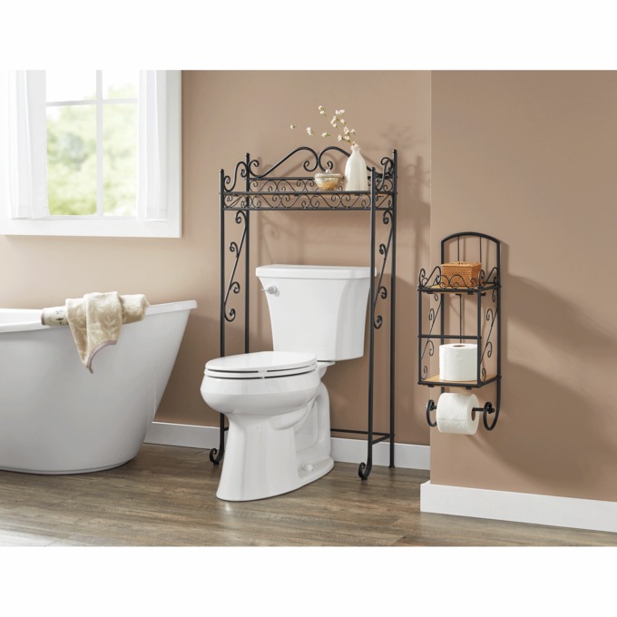 Belle Terre Scroll Space Saver and Toilet Paper Holder, , large