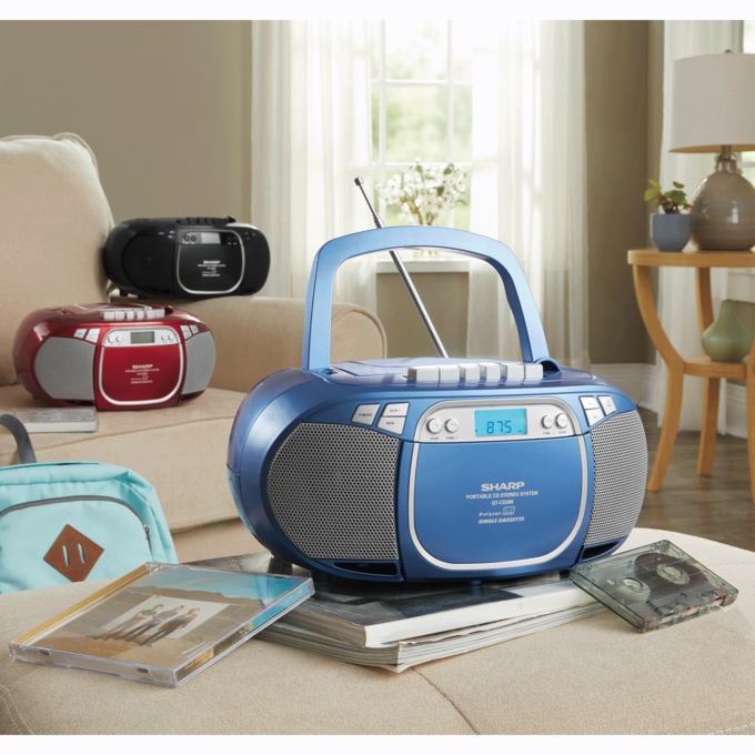 Sharp Portable CD Cassette Stereo System, , large