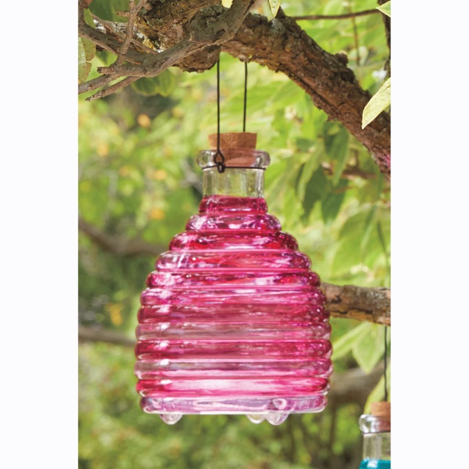 Glass Wasp Trap, Pink, large