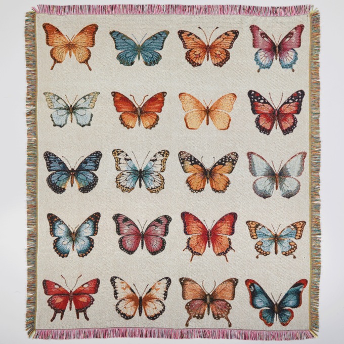Butterfly Tapestry Throw, , large