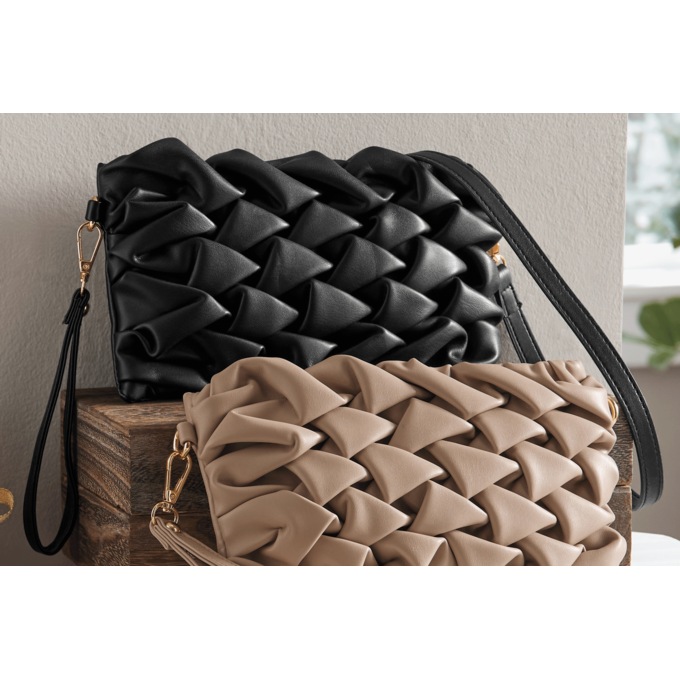 Textured Wristlet Crossbody Bag, , large