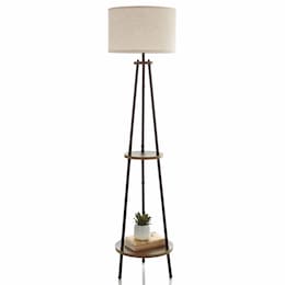 Hamilton Floor Lamp with Shelves, , large
