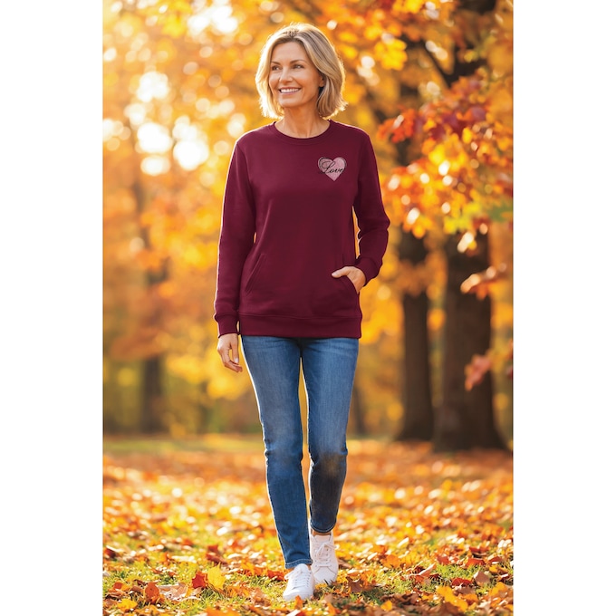 Novelty Fleece Sweatshirt, , large