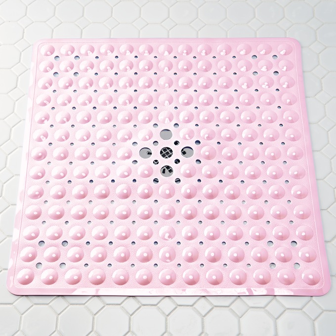 Slip-Resistant Shower Mat, Pink, large