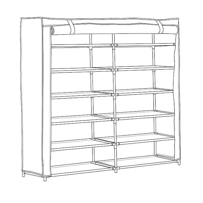 6-Layer Fabric Double Shoe Storage Organizer, , large