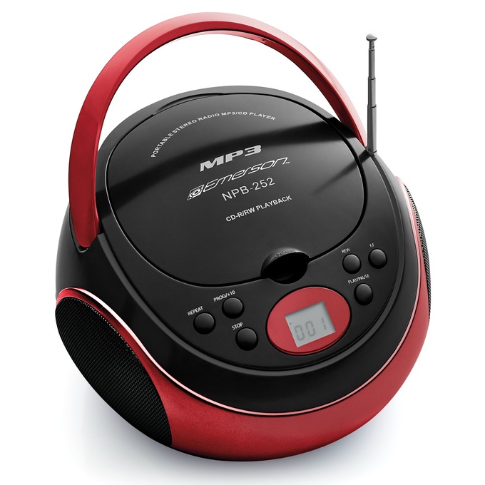 Emerson Traditional Boom Box, Red, large