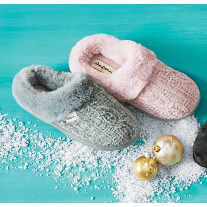 Dearfoams Claire Cable-Knit Chenille Clog, , large