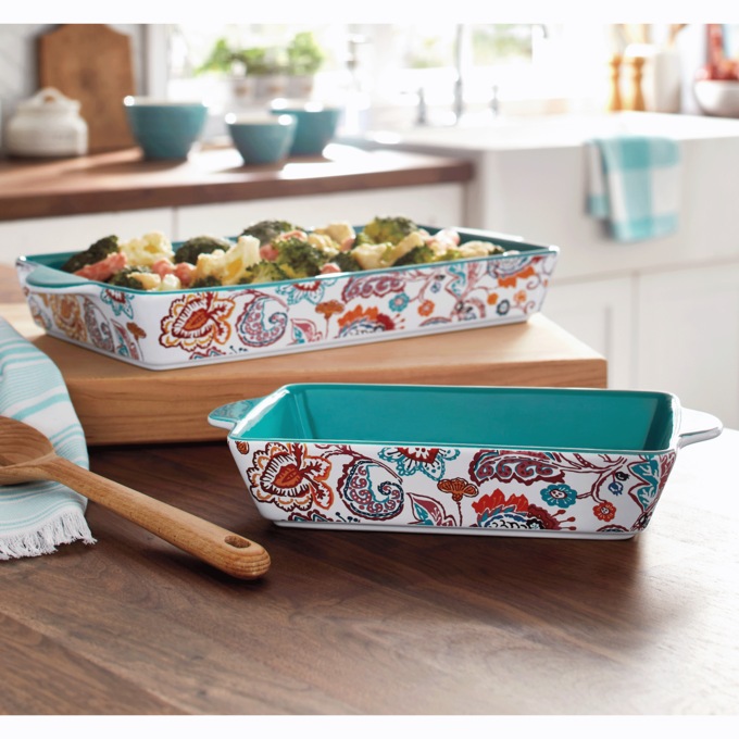 Set of 2 Floral Bakers, , large