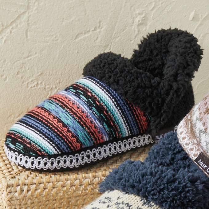 MUK LUKS Women&#39;s Magdalena Slipper, Multi Ebony, large