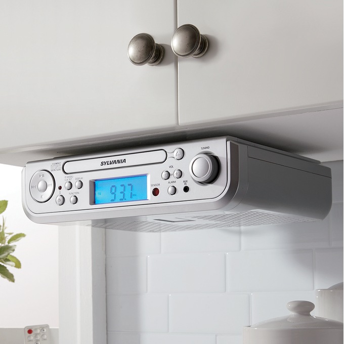 Under Cabinet Cd Clock Radio By Sylvania Ginny S Under Cabinet Cd Clock Radio By