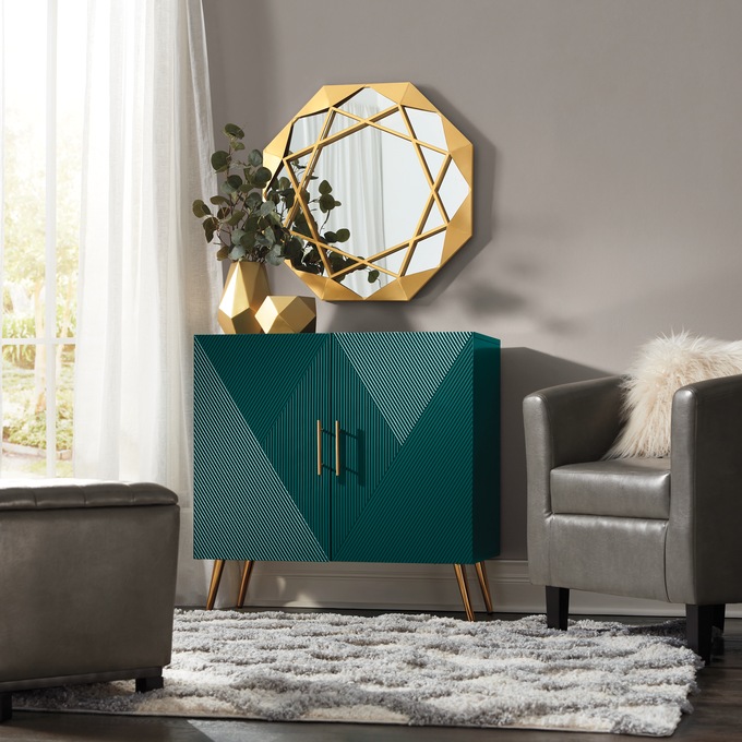 Golden Star Wall Mirror, , large