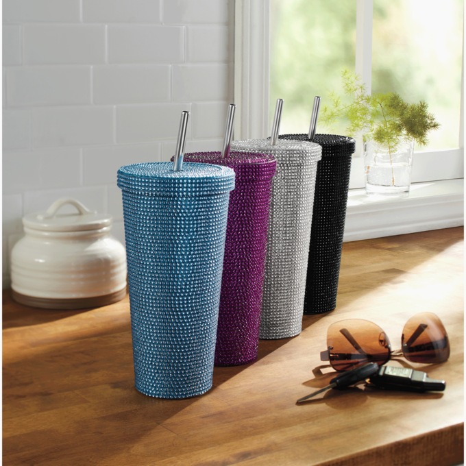Rhinestone Double Wall Stainless Steel Travel Cup, , large