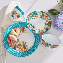 16-Piece Vintage Floral Dinnerware Set, , large