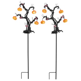 Set of 2 Solar Haunted Tree Stakes, , large