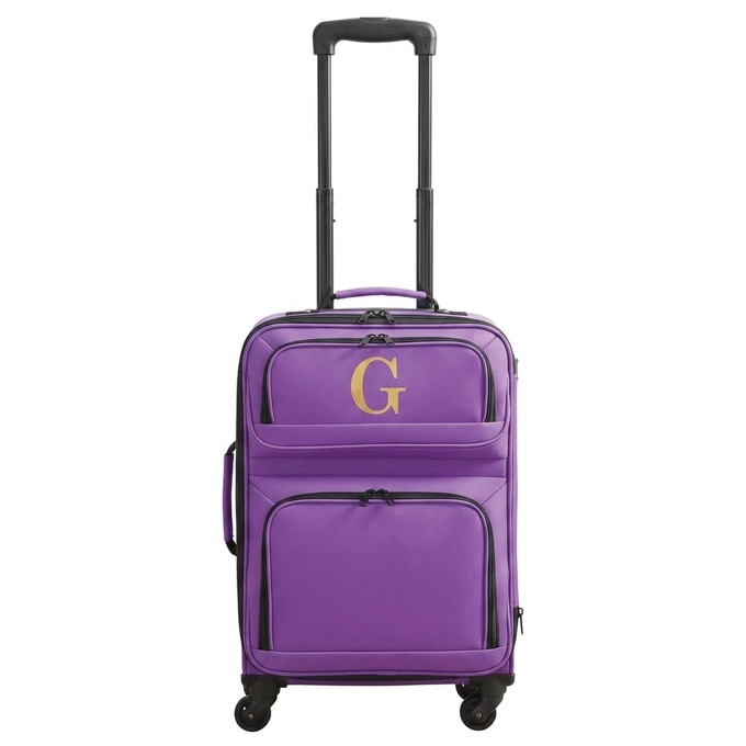 Montgomery Ward Personalized 3-Piece Soft-Sided Carry-On Set, Purple, large