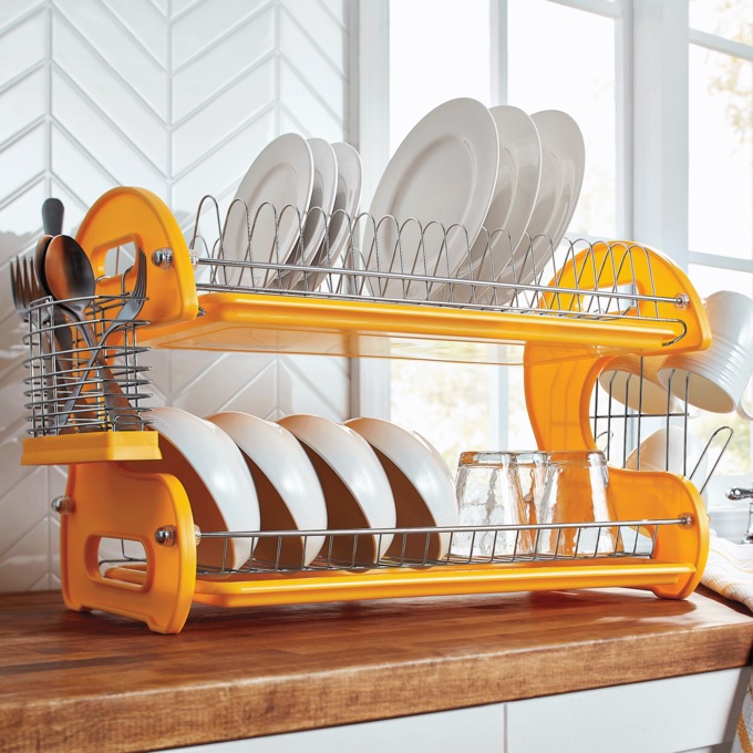 Shop Again 2 Tier Dish Rack Double Decker Dish Drying Rack with