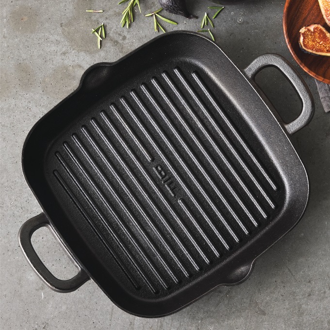 Bobby Flay by GreenPan 11" Cast Iron Square Grill Pan, , large