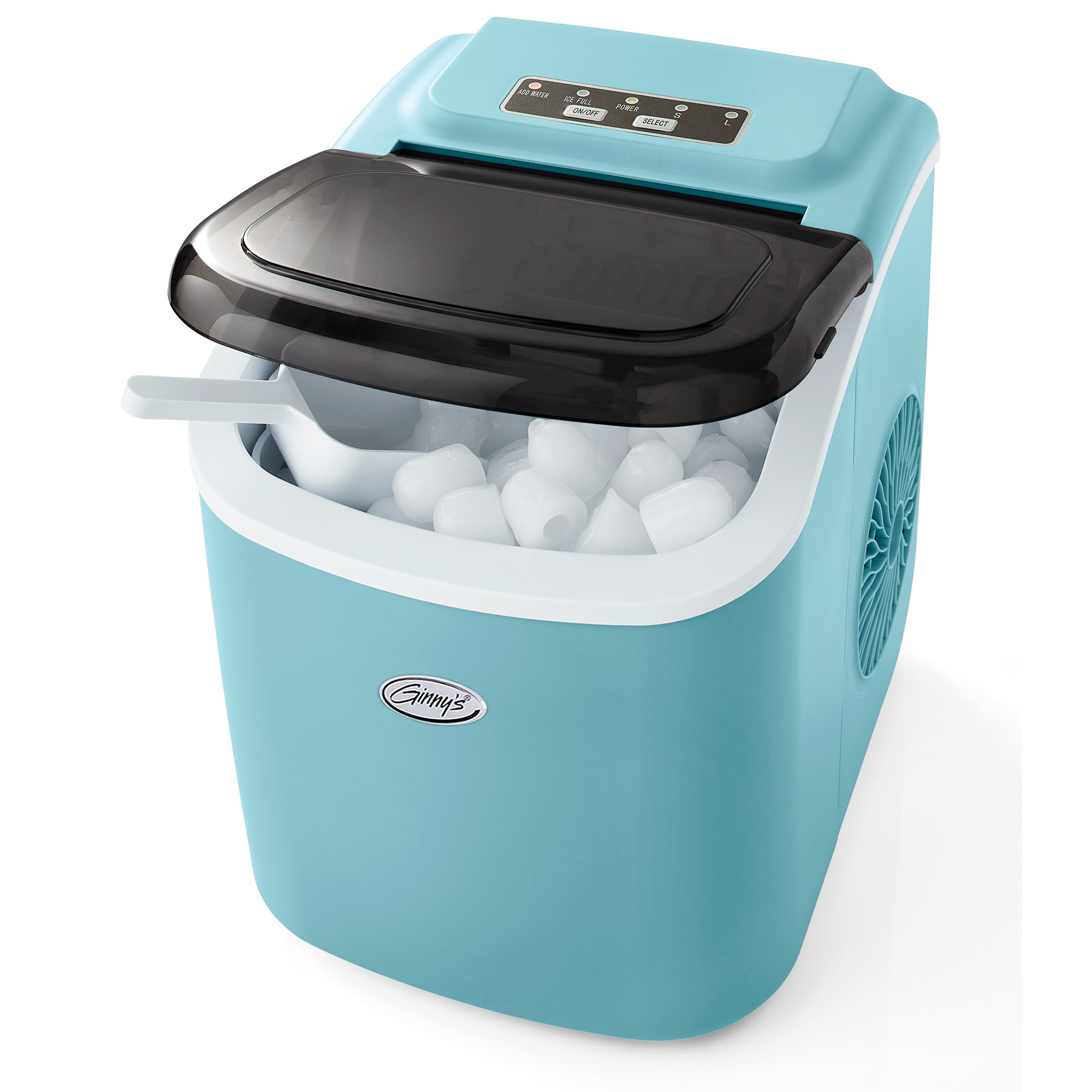 Ginny&rsquo;s Personalized Countertop Ice Maker with Adjustable Ice Size, Aqua Blue, large