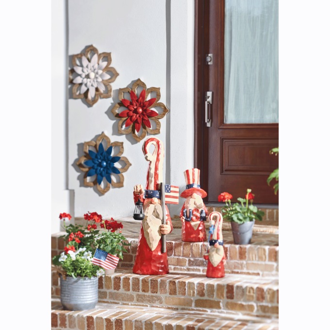 Set of 3 Lit Patriotic Gnomes, , large