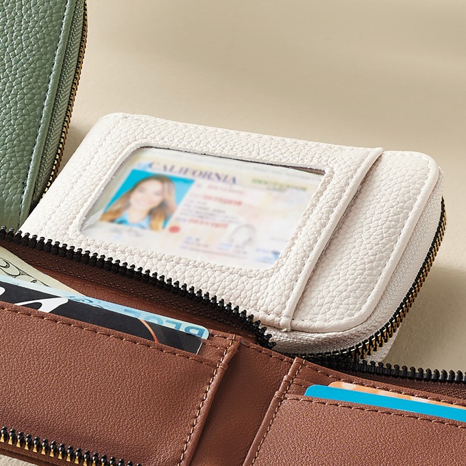 Kedzie Zip Wallet with Exterior ID Window, , large