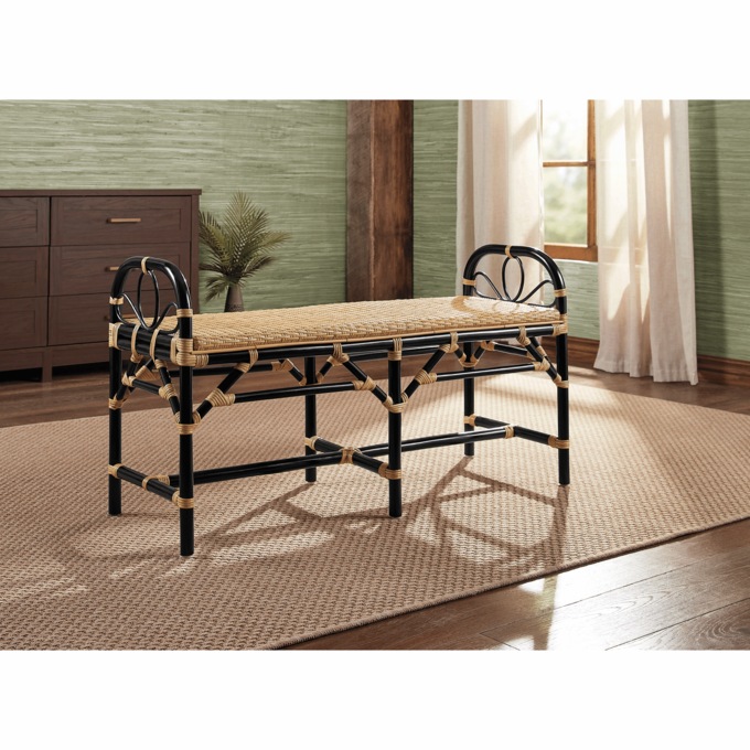 Camila Rattan Bench, , large