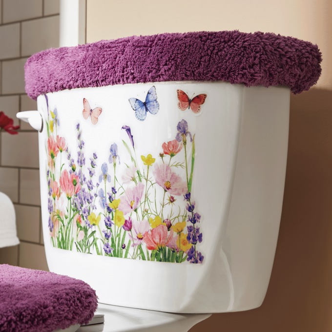 Set of 2 Wildflowers Toilet Tank Decals, , large