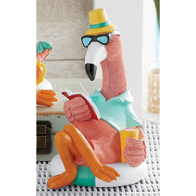 Lounging Flamingo Figurine, , large