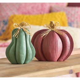 Carved-Look Pumpkin or Gourd, , large