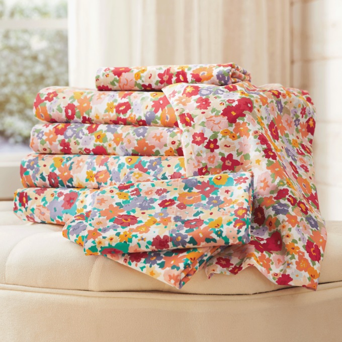 Color Connection Flower Power Microfiber Sheet Set, , large