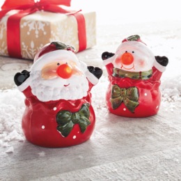 Set of 2 Lit Holiday Tabletop Ornaments, , large