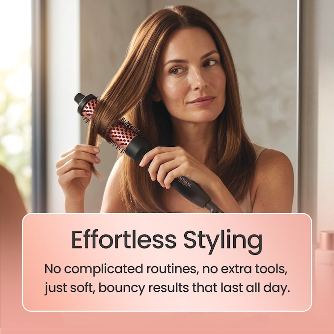 Volumizing Hot Curler Brush, Black, large
