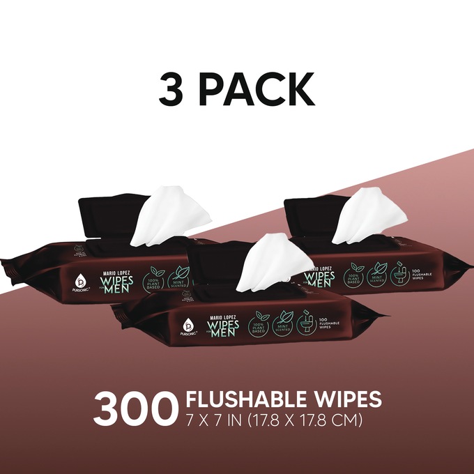 3-Pack Men’s Pursonic Flushable Wipes, , large