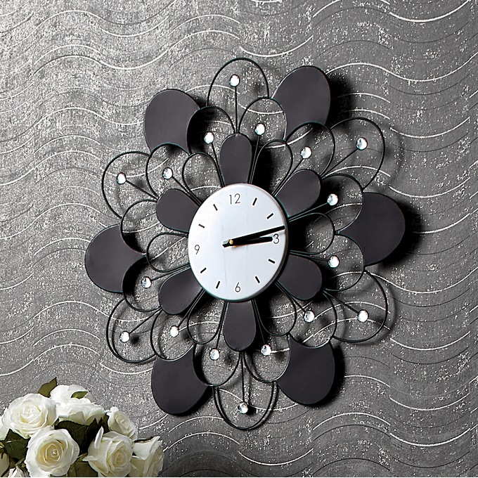 Floral Gem Wall Clock, , large