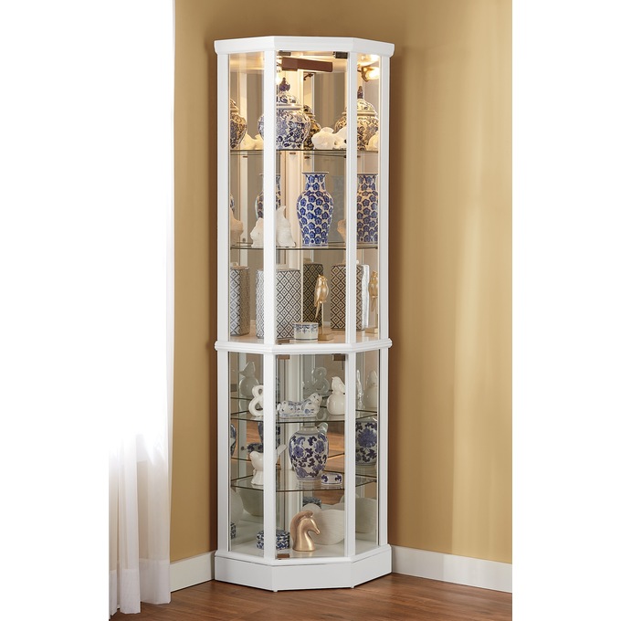 Tessa Lighted Corner Curio, , large