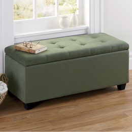 Plush Storage Ottoman, , large
