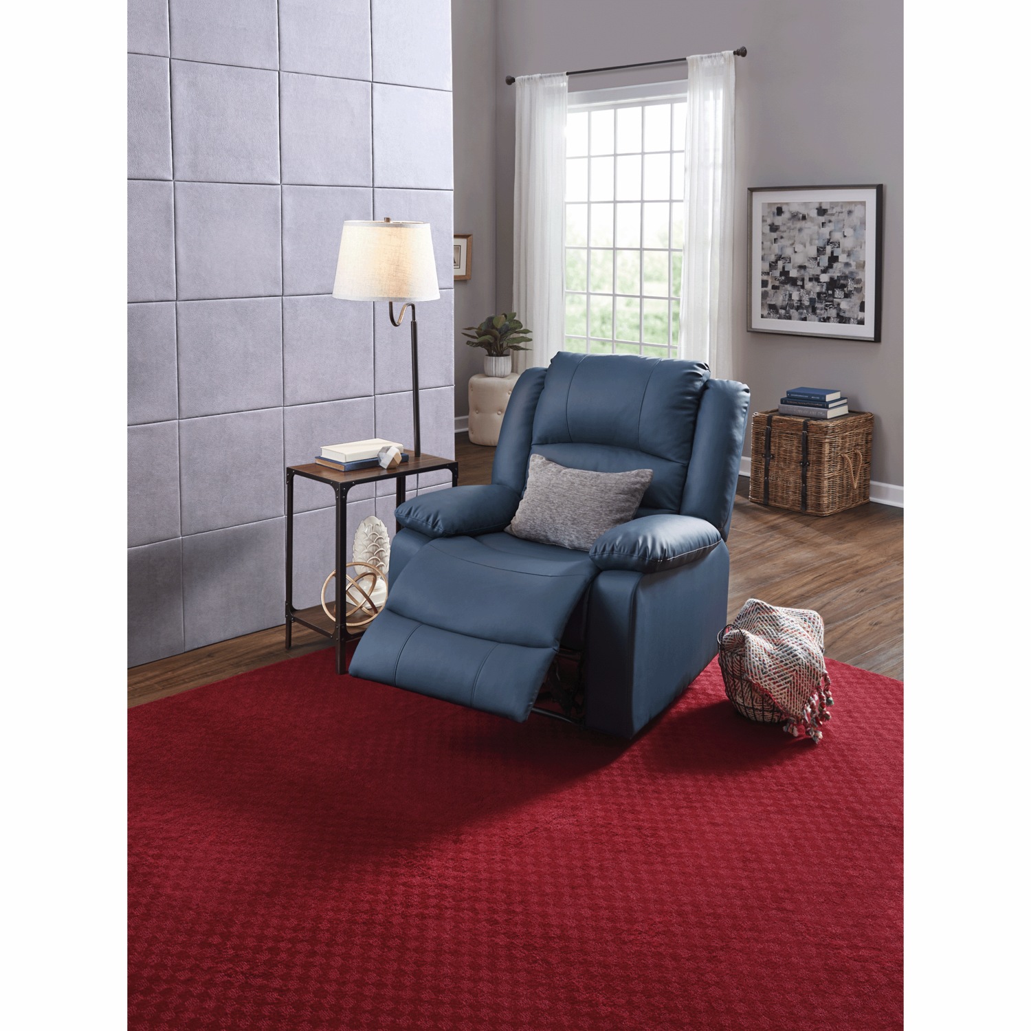 Overstuffed outlet recliner chair