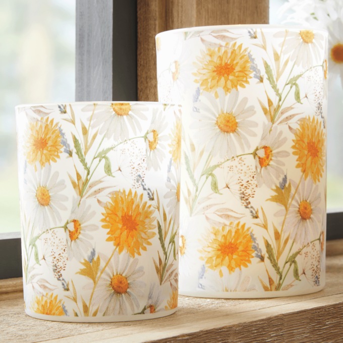 Set of 2 Decorative Floral Jars, , large