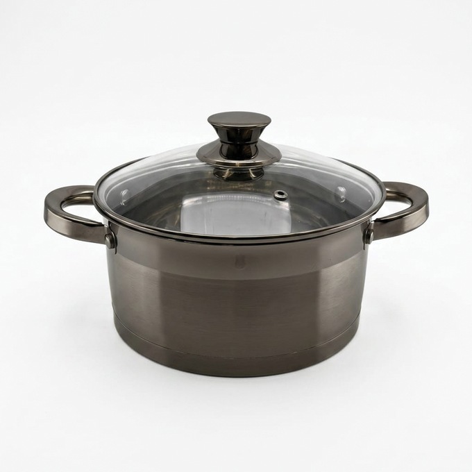 Ginny's 14-Piece Stainless Steel Cookware Set, Stainless Steel, large