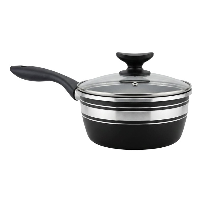 Chef Tested 8-Piece Ceramic Banded Cookware Set by Wards, Black, large