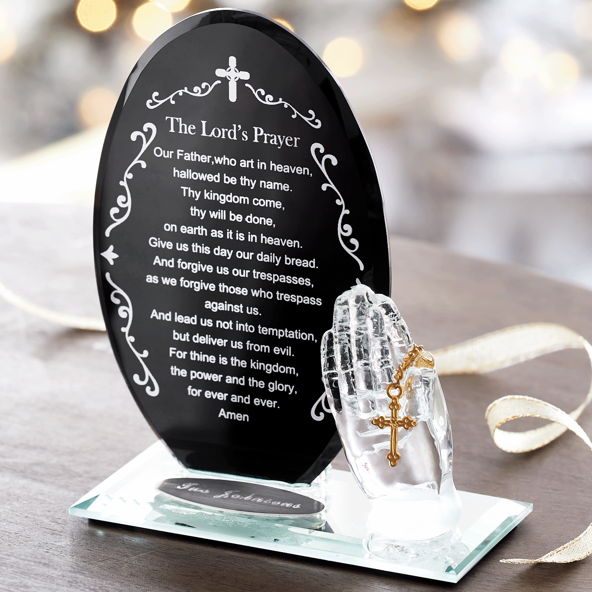 The Lords Prayer Tabletop Glass, , large