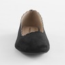 Scalloped Faux-Suede Flat for Women, Black, large