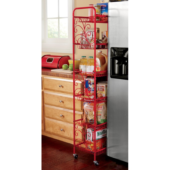 Scroll 6-Tier Rolling or Standing Shelves, , large